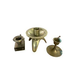 Brass candle stand  three differ t style piece